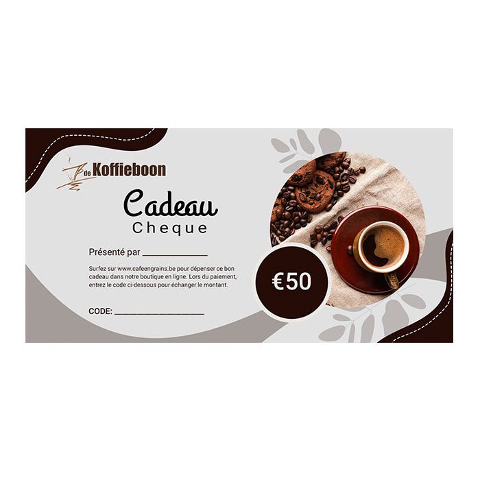 Café en grains cadeau cheque €50